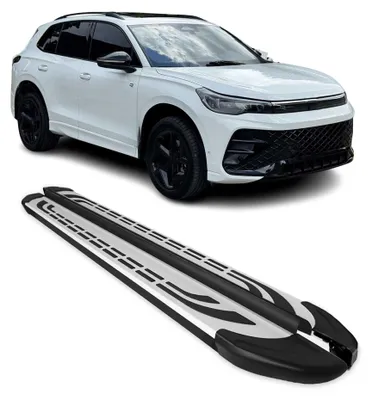 Image de Marchepieds latéraux pédale pour VW Tiguan mk3 2024-2026 Aluminium Gris Noir
