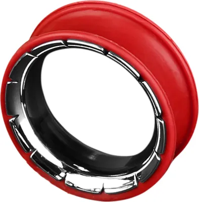 Produktbild von viva-adorno 1 Stück 16mm Silikon Flesh Tunnel Plug Ohr Piercing Edelstahl Inlay Größe 8 - 26mm verschiedene Farben Z204, rot