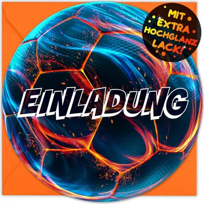 Productafbeelding van Voetbal Uitnodigingskaarten 12 stuks, met 12 Enveloppen, voor Kinderfeestjes, voor Jongens en Meisjes