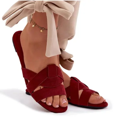 Produktbild von Flache Damenschlappen mit Riemen Bordeaux Pavelle 38