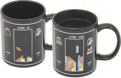 Produktbild von Original Tetris Thermoeffekt Tasse mit Motivwechsel - Magische Zaubertasse für Gamer & Retro-Fans, Farbwechsel Kaffeebecher, 300ml, 9,6cm