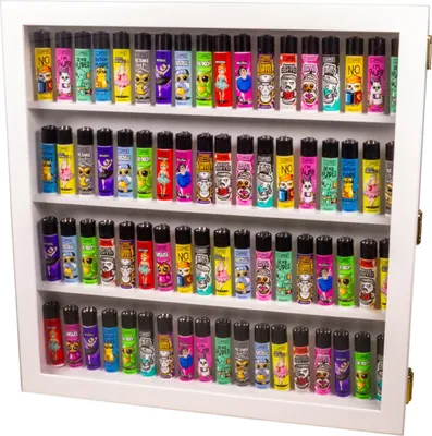 Produktbild von Für z.B. Clipper Feuerzeuge Sammler-Edition Vielfältige Designs & Qualität Vitrine Sammlervitrine weiß