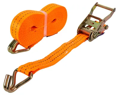 Obrázek produktu pro UNITRAILER upínací popruh s ráčnou, 10 m, 35 mm, nosnost 2 t, oranžový, pro zajištění nákladu na přívěsech a nákladních vozech, dvoudílný