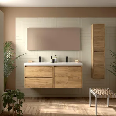 Produktbild von Badezimmermöbel BALTIC 1400 2 Türen und 2 Schubladen EICHE AFRIKA + Waschtisch
