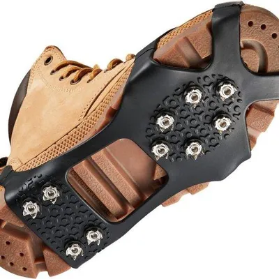 Image de Chaussures d'hiver - Crampons pour chaussures et bottes, crampons antidérapants, pointes de raquettes, équipement de randonnée, de pêche et de trekking, taille M (34-39)