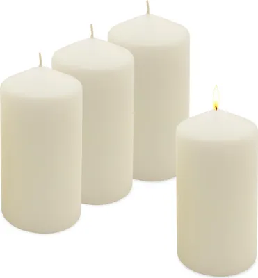 Obrázok produktu pre Sada 4 sviečok z pravého vosku 15 x 7 cm - krémovo biela - bloková sviečka na adventné vence a lampáše