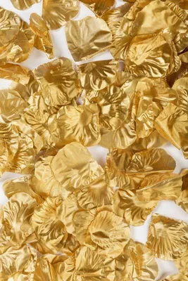 Produktbild von 500 Rosenblätter aus Organza Stoff in Gold Metallic