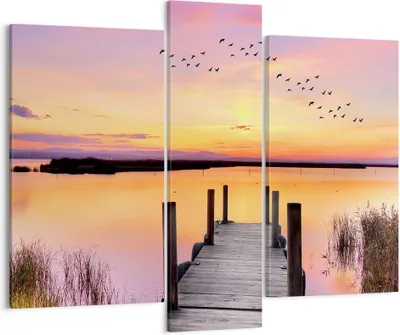 Produktbild von Bild auf Leinwand - Leinwandbild - Fußgängerbrücke Sommer Menschen Liebe - 95x80cm - Wand Bild - Wanddeko - Leinwanddruck - Bilder - Kunstdruck - Leinwand bilder - Wandkunst - CB95x80-3056