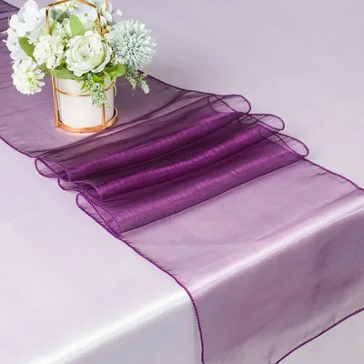 Productafbeelding van Omgoods- Tafelloper 5 Stuks - Organza Overlay 30 x 275 cm - Tafeldecoratie Bruiloft - Feestelijke Decoratie - Lichtgewicht en Zacht - Tafelkleed