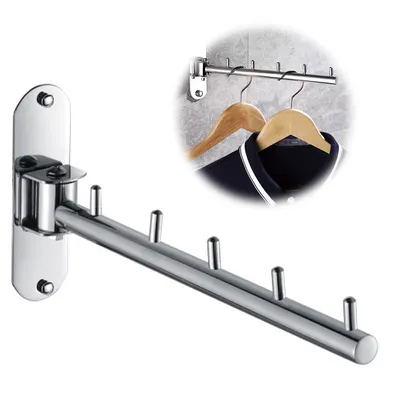 Produktbild von Edelstahl Wand Kleiderhaken,180° Rotierbar Klappbar kleiderhänger, Garderobenhaken,Wandgarderobe Für Badezimmer und Schlafzimmer