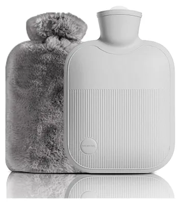 Produktbild von Wärmflasche mit Plüschbezug, 2 l, 1 l, 0,5 l, PVC-Wärmbeutel für Nacken- und Schulterschmerzen sowie als Hand- und Fußwärmer