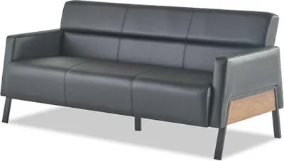 Produktbild von Komplett Set 3-Sitzer 2-Sitzer Sessel Schwarz Leder Lehnsessel Couch