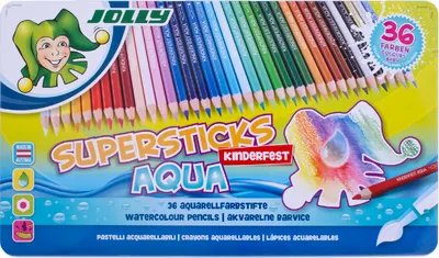 Produktbild von Jolly Aquarellstifte Supersticks Aqua 36 Stück Farbstifte Kinder