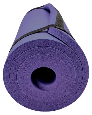 Image de Tapis de yoga et de fitness extra-épais (1,5 cm), antidérapant, 180 x 60 cm | Tapis de Pilates, d'entraînement, de sport et de sol | Rembourré, pour le yoga, le fitness et la gym à domicile, couleur : violet
