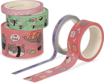 Produktbild von LEGAMI 5 Papier-Klebebänder im Set - KITTY