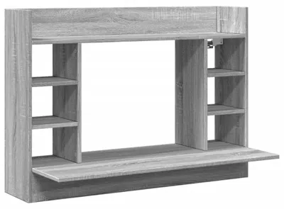 Zdjęcie produktu dla vidaXL Biurko naścienne szare Sonoma 105x48x75 cm Materiał drewnopochodny