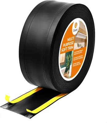 Zdjęcie produktu dla QUEST Listwa wykończeniowa W1 z PCV 6w1 1x95mm, 25m samoprzylepna, maskująca elastyczna listwa podłogowa, ścienna, czarny