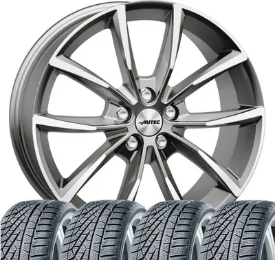 Produktbild von 4 Winter Kompletträder Astana 8x18 ET 25 5x112 Titansilber poliert mit 245/40 R18 97V Continental WinterContact™ TS 870 P XL FR für MG ZS