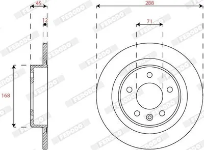 Produktbild von 2x FERODO Bremsscheibe DDF2812C für OPEL INSIGNIA Caravan INSIGNIA CC 45mm 288mm