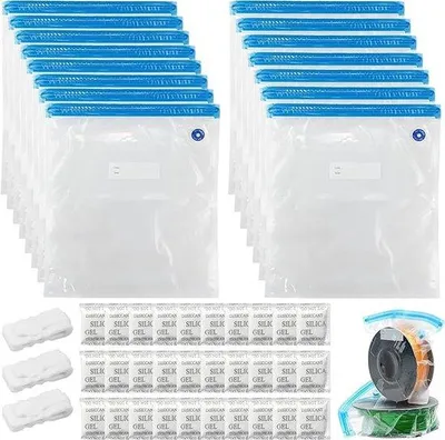 Productafbeelding van Famanu vacuümzakken voor filament, met 30 vochtbeschermingsmiddelen en 3 sluitclips