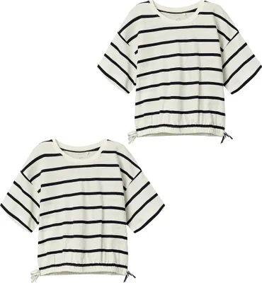 Produktbild von NAME IT Shirt 2er-Pack Baumwolle Rundhals verkürzt Schleifen Größe: 134-140