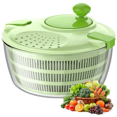Salatschleuder 4,5 L, BPA-frei, mit Kurbel, Siebeinsatz, grün
