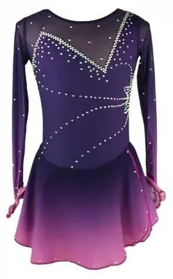 Image de Robe de compétition pour patinage artistique, avec dégradé de couleurs et jupe