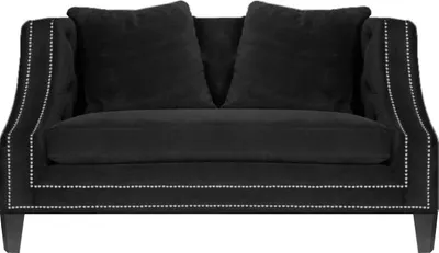 Immagine prodotto di Poltrona da salotto nera imbottita arredamento tessile chesterfield arredo