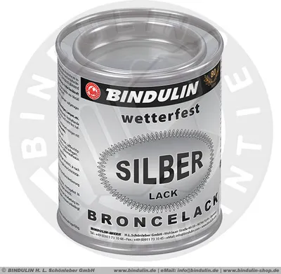 Produktbild von 125 ml Silberlack wetterfest Farbe: silber wetterfest & farbtonstabil Lack silber inkl. Pinsel von E-Com24