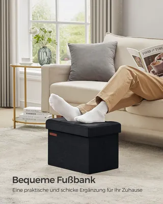 Produktbild von SONGMICS Sitzbank mit Stauraum, klappbare Sitztruhe, Aufbewahrungsbox mit Deckel, Fußbank, 31 x 41 x 31 cm, bis 130 kg belastbar, für Flur
