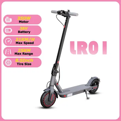 Obrázek produktu pro Elektrický skútr pro dospělé – model LR01 – 21,6 cm kola – motor 350 W – akumulátor 36 V, 7,8 Ah – rychlost 31 km/h – dojezd 20–40 km – skládací