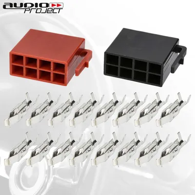 Produktbild von Audioproject A412 - Autoradio Radioadapter Set - Universal ISO Stecker - Gehäuse + 16 Kontakte Crimp Lautsprecher + Strom Kfz kompatibel für VW Opel Ford Mercedes