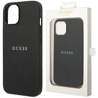 Produktbild von Guess PolyurethanLeather Saffiano Case für iPhone 14 Plus schwarz