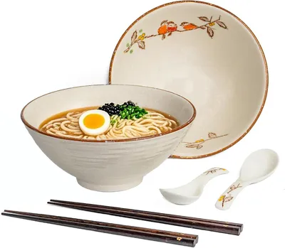 Image de Ensemble de bols à ramen, 1200 ml, 2 pièces, en céramique, pour soupes