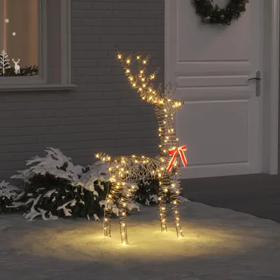 Obrázek produktu pro vidaXL 3D sob s 140 LED diodami, teplá bílá, 70 x 41 x 128 cm, ratan