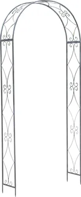 Image de Arc de roses vintage gris Arc de jardin Spalier Aide à la grimpette Treillis