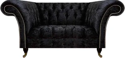 Immagine prodotto di Divano imbottito da salotto di design Chesterfield nero a due posti
