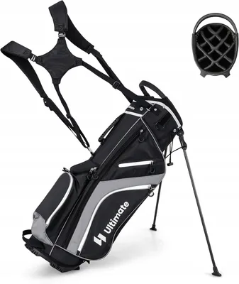 Zdjęcie produktu dla Torba Golfowa Ze Stojakiem Torba Na Kije Lekka Z Podwójnym Paskiem Na Rame
