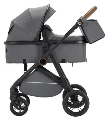 Imagen del producto de Cochecito para bebé, 2 en 1, convertible, diseño elevado, color gris