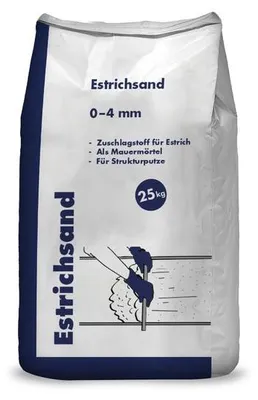 Produktbild von Estrichsand 0-4 mm 25 kg gewaschener Quarzsand frostbeständig und formstabil für Estrich, Mörtel und Beton
