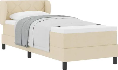 Produktbild von Boxspringbett mit Kopfteil Creme 80 x 200 cm Stoff