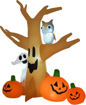 Produktbild von Halloween Aufblasbares Spukgespenst Luftfigur Aufleuchtend Deko 120/ 240 cm (Aufblasbarer Spukbaum)