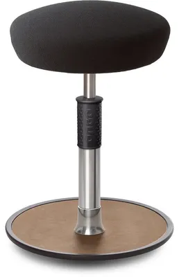 Produktbild von Sitz- Stehhocker Free Regular Hutsitz Gestrick schwarz chrom /Natur.