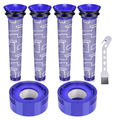 Produktbild von V8 Filter für Dyson, Ersatzfilter Zubehör für V8 Absolute Animal, V7 Absolute Motorhead Animal Staubsauger, 2 HEPA-Nachfilter, 4 Vorfilter, 1 Bürste, Ersatzteile Zubehör # 965661-01 & 96747801, für Dyson Staubsauger