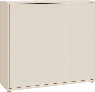 Image de Schuhkommode >ALICE SPRINGS< 3 Türen, push to open, sandfarbig - 109,2x99,1x34,9cm (BxHxT)
