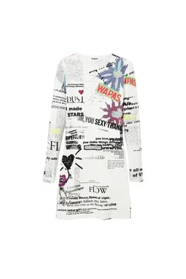 Obrázek produktu pro Desigual Vesta Wapas Women Dresspatterned Crew Dlouhý rukáv Mini