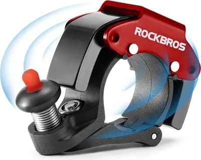 Produktbild von ROCKBROS Fahrradklingel Mini Lenkerklingel Fahrradglocke 100dB Schwarz rot