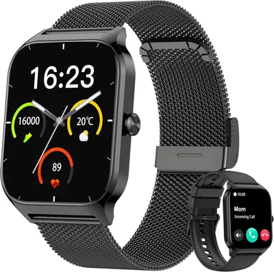 Produktbild von Smartwatch mit Telefonfunktion für Damen Herren Blutdruckmesser, Herzfrequenzmesser, SpO2-Messung, Schlafüberwachung, Menstruationszyklusüberwachung