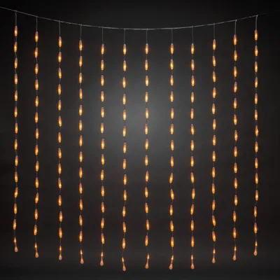 Produktbild von Konstsmide LED Lichtervorhang, tropfenförmig, 400 bernsteinfarbene Dioden, 30V, Außen (IP44), transparentes Kabel- 4052-803