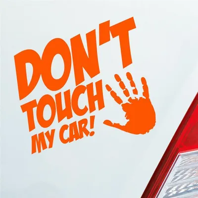 Produktbild von Auto Aufkleber Dont touch my car JDM 10x10 cm Orange Sticker Heckscheibenaufkleber